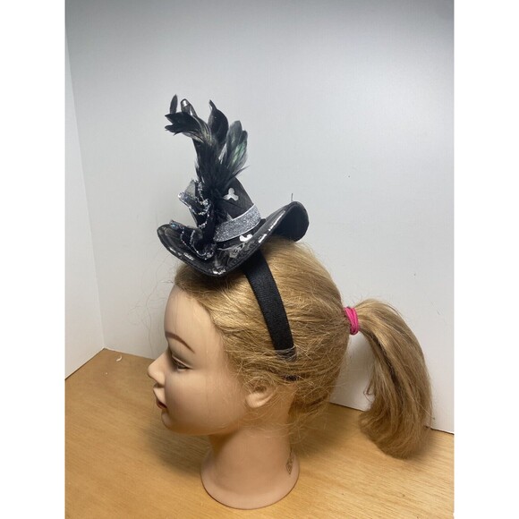 Midwest Halloween Party Witch Hat Headband Costume Skulls Black Silver One Size. - Picture 6 of 8